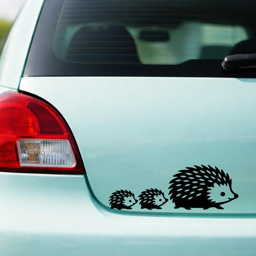 Auto aufkleber igel familie - |,