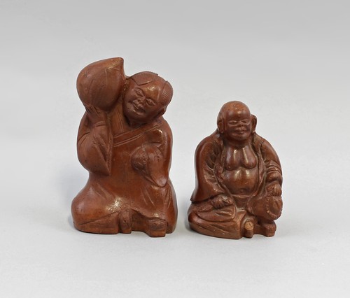 Paar ton figuren buddha - paar, budai