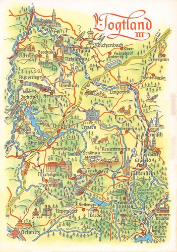 Vogtland iii landkarte - ak,