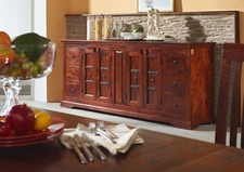 kolonialstil Sideboard Holz Akazie dunkel Kommode Akazienholz Massivholz