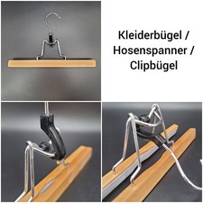 Kleiderbügel Hosenspanner Holz Kleiderbügel Hosenbügel Clipbügel Klemmbügel FILZ
