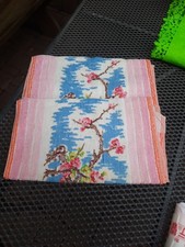 Chinesische Handtücher 2Stk.  Gästehandtücher, DDR Blumen Bunt 75x33cm Vintage