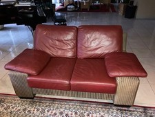 Polstergarnitur Leder shadow rot, gebraucht