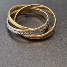Tricolor Trinity Gold Ring 750