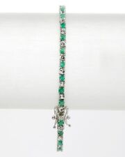 Schmuck Armband Silber 925 rhodiniert Smaragd Weißtopas 5,22ct X132