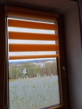 Doppelrollo Klemmfix ohne Bohren Seitenzugrollo Duorollo, 60 x 120 cm, orange