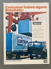 DB Bahn Container Terminal Bahnhof LKW Oldtimer 1969 Vintage Ad Werbung Reklame