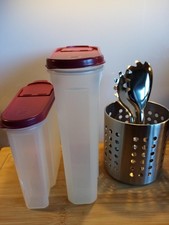 4 Teile Besteckkorb IKEA Schüttdosen Keeper/OKT Spaghetti-Zange Cromagan neu