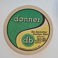 Bierdeckel donner-bier Ein deutsches Marken-Bier Pappuntersetzer Alt Vintage
