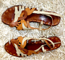 ROBY & PIER Italien Sandalette Echt Leder Braun  Gr. 38  TOP!