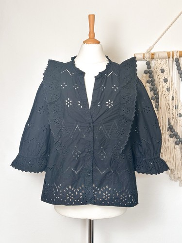 Zara bluse rüsche schwarz - zara,