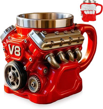V8 Motor Kaffeetasse Edelstahl