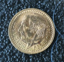 2,5 Pesos Mexico 1945 - Hidalgo - 15,5 mm - 2,08 Gramm .900 GOLD + Hülle XxX