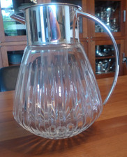 WMF Bleikristall Karaffe/Kalte Ente, versilberte Montur, Wagenfeld Design