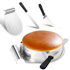 4tlg Torten Set Tortenboden verstellbar Glasurmesser Backzubehör Schneidhilfe