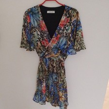 Sommerkleid bunt Gr.38/M gebraucht gefüttert Vintage Love Wickelkleid luftig 