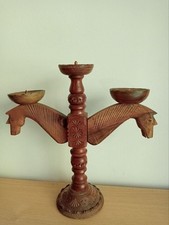 Kerzenhalter Vintage mit Pferdeköpfen Holz Tischdekoration Skandinavisch