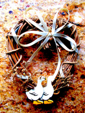 Herzhänger aus Holz geflochten Natur mit Magnet