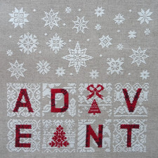 Stickbild- Kreuzstich - point de croix- Advent - Weihnachten- Leinen- Seidengarn