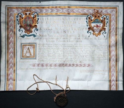 Wappen urkunde lateran palast - urkunde,