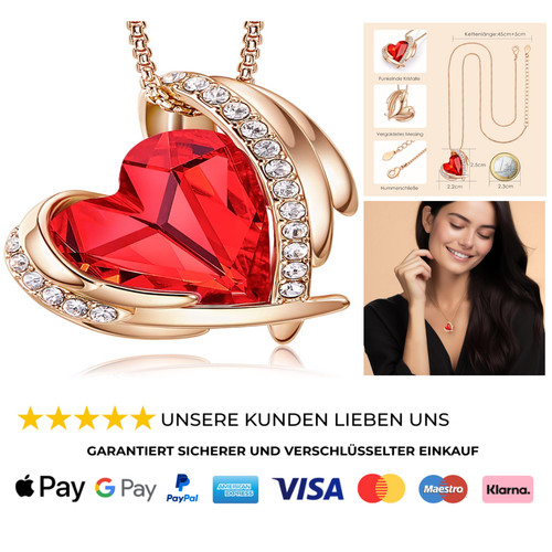 Rosegold herz halskette damen - rosegold,