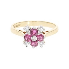 Rubin Ring Gold 375 Brillanten