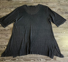 Barbara Speer Leinen Shirt Pulli grau meliert EG