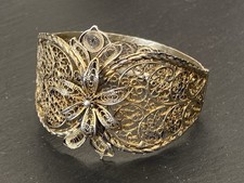 ARMREIF ANTIK WAHRS SILBER VERGOLDET FILIGRANES DEKOR