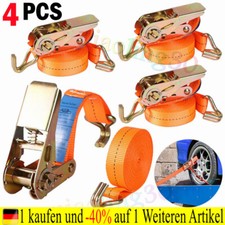 4tlg Spanngurte mit Ratsche und Haken 4m 1000kg TÜV GS Ratschengurte 2-teilig 1t