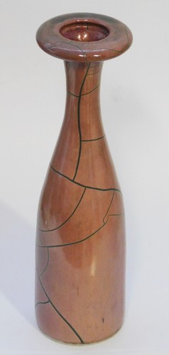 Keramik vase dunkelrosa grau - keramik,