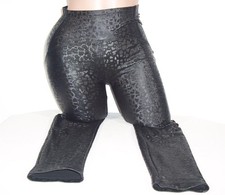 schöne KUNSTLEDER Leggings, Farbe Schwarz, Größe S