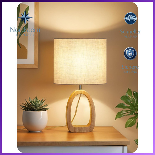 Nachttischlampe holz beige - nachttischlampe,