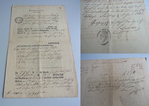 Kaufbrief friedberg 1840 - kaufbrief,