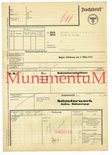 Frachtbrief 1944 Schieferwerk