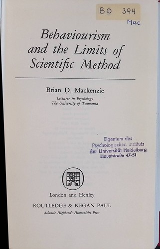 Behaviourism and the - limits, of