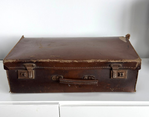 Vintage lederkoffer braun - vintage,
