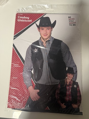 Cowboy weste schwarz oder - cowboy,