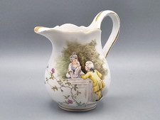 Meissen Porzellan Milchkännchen antik Watteau Malerei galante Szene Blume Falter