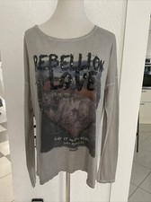 FROGBOX BY PRINCESS Oversized Longsleeve Shirt Langarm  Pailletten Gr.L/40 Grau