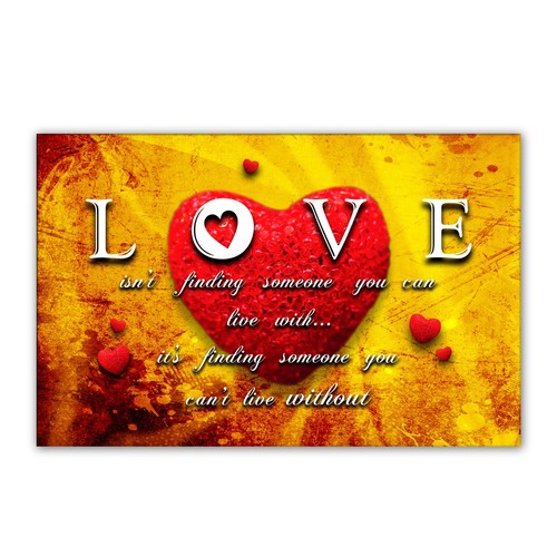 Liebe herz wandbild gelb - liebe,
