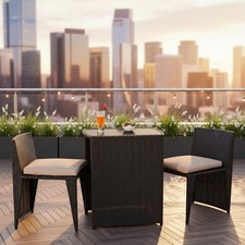 3tlg. Polyrattan Lounge