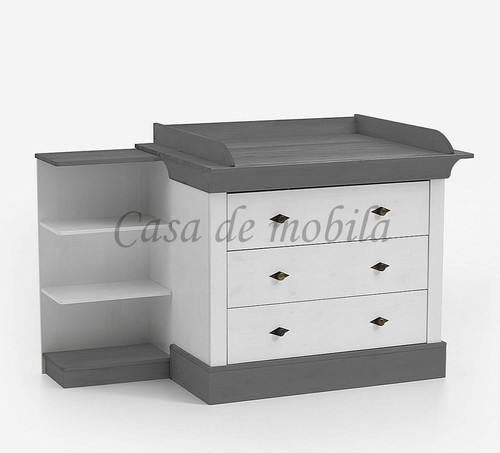 Massivholz wickelkommode mit - massivholz,