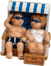 Figur Urlauberpaar im Strandkorb Dekofigur