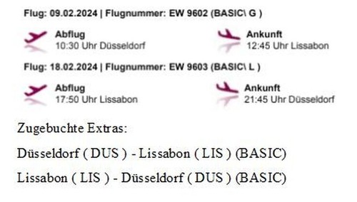 Hin und rückflug düsseldorf - hin,