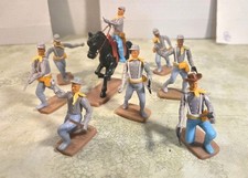 Western Plasty 8 Figuren Grauröcke Südstaaten Soldaten 1 Reiter 