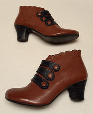 Leder Stiefeletten Bordeauxrot