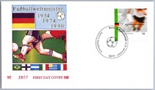 Bund Deutschland BRD FDC Ersttagsbrief Fußball-Weltmeister 1954 1974 1990