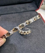 925 Silber Rauchquarz Armreif