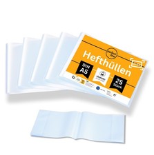 perfect line 25 Hefthüllen A5 Quer genarbt PP Heftumschlag dokumentenecht Schule