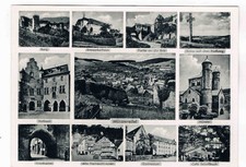 AK. Bad Münstereifel, Burg - Werther Tor - Gymnasium -  Cafe Schießbach u. a.